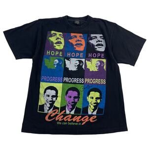 Barak Obama Signature Campaign Shirt 2008 Presidential Election Vote Size Large